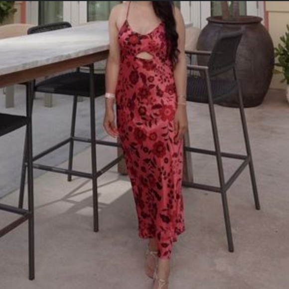 House of Harlow 1960 satin floral dress - Picture 3 of 12